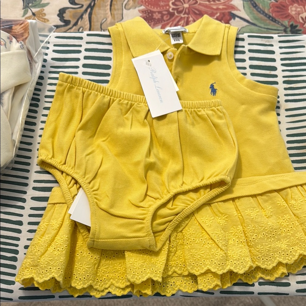 Ralph Lauren Blue Label Yellow Diaper Cover Accessories